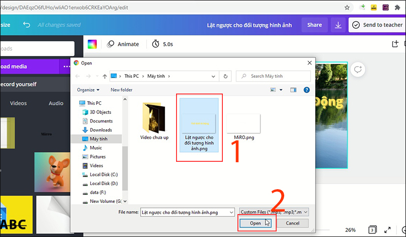 Tải ảnh l&ecirc;n Canva